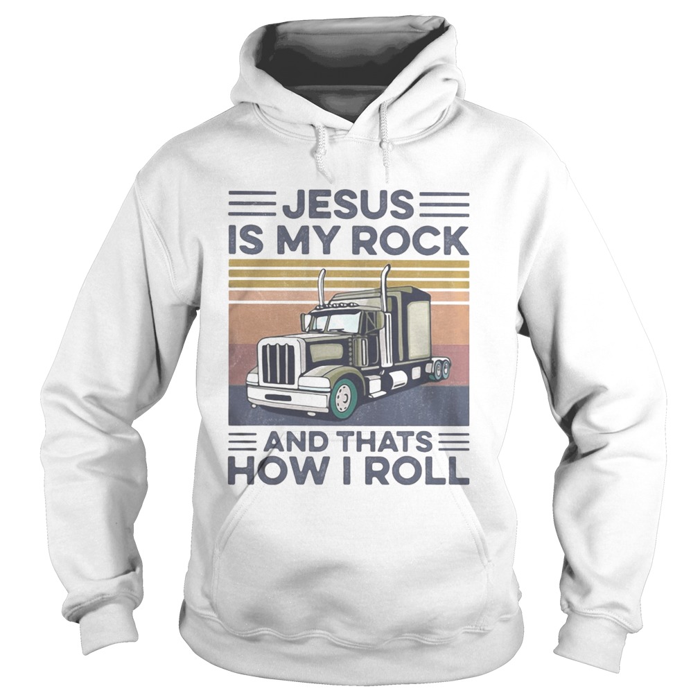 Trucker Jesus is my rock and thats how i roll vintage retro Hoodie