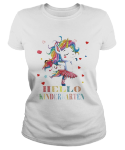 Unicorn hello kindergarten hearts  Classic Ladies