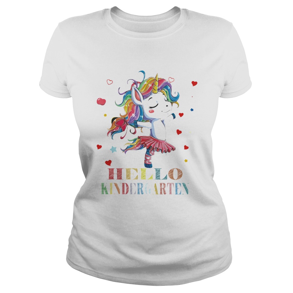 Unicorn hello kindergarten hearts Classic Ladies