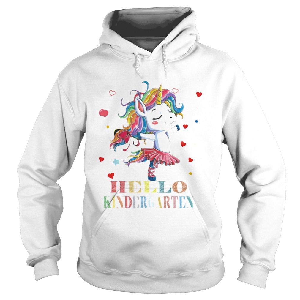 Unicorn hello kindergarten hearts Hoodie