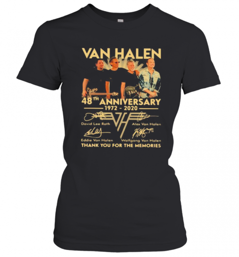 Van Halen Band 48Th Anniversary 1972 2020 Thank You For The Memories Signatures T-Shirt Classic Women's T-shirt