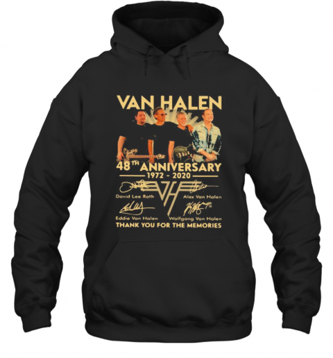 Van Halen Band 48Th Anniversary 1972 2020 Thank You For The Memories Signatures T-Shirt Unisex Hoodie