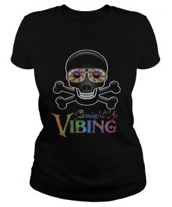 Vibing Meme Psychedelic Skeleton Skull  Classic Ladies