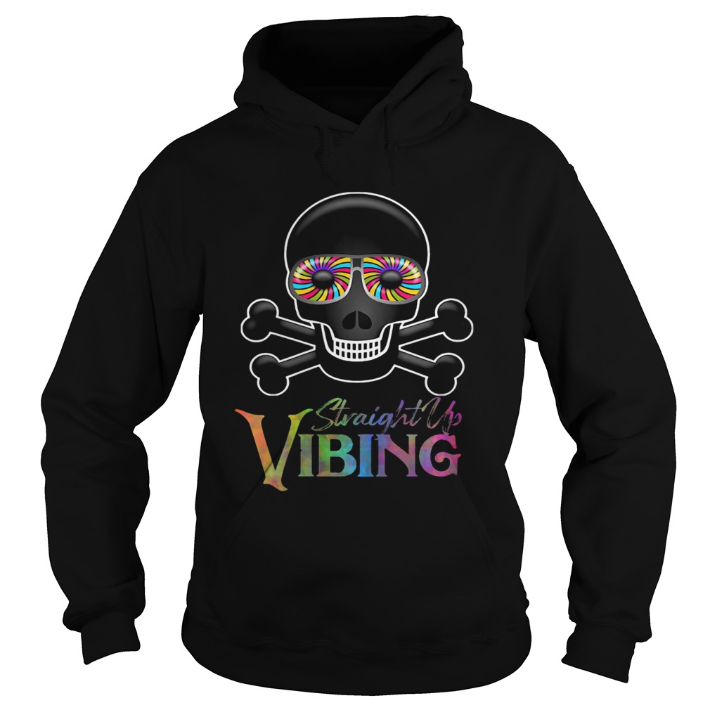 Vibing Meme Psychedelic Skeleton Skull Hoodie