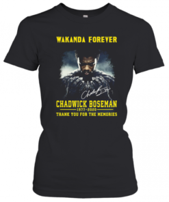 Wakanda Forever Black Panther Chadwick Boseman 1977 2020 Thank You For The Memories Rip Signature T-Shirt Classic Women's T-shirt