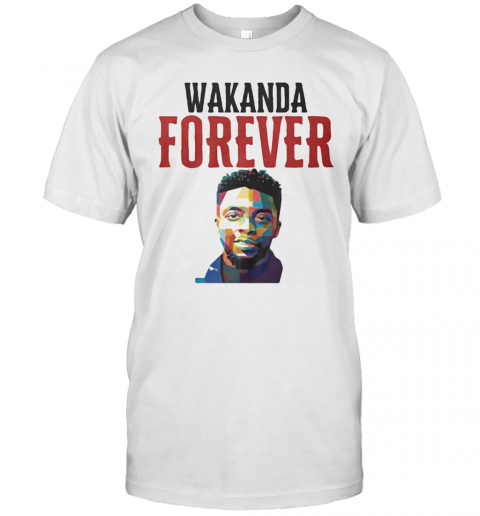 Wakanda Forever Black Panther Rip Chadwick Art Color T-Shirt