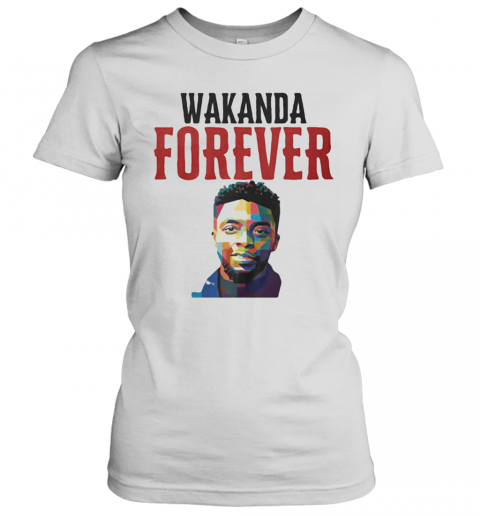 Wakanda Forever Black Panther Rip Chadwick Art Color T-Shirt Classic Women's T-shirt
