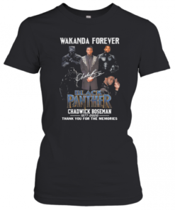 Wakanda Forever Black Panther Rip Chadwick Boseman 1977 2020 Thank You For The Memories Signature T-Shirt Classic Women's T-shirt
