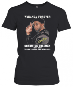 Wakanda Forever Rip Chadwick Boseman 1977 2020 Thank You For The Memories Signature T-Shirt Classic Women's T-shirt