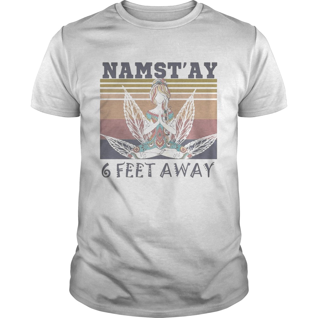 Weed yoga chill girl namastay 6 feet away vintage retro Unisex