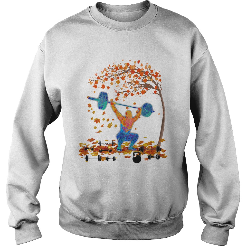 Weightlifting maple leaves tree Sweatshirt