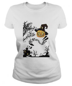 Were All Mad Here Cat Pumpkin Witch Halloween  Classic Ladies