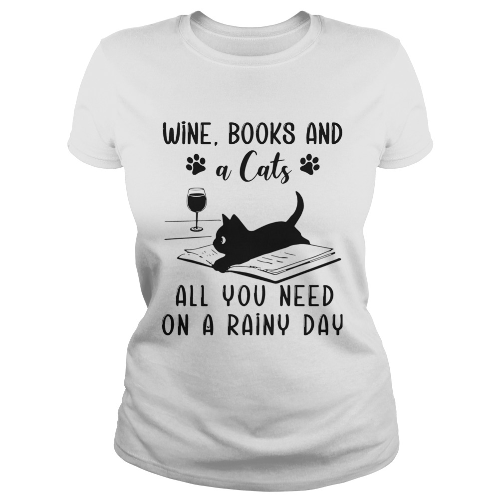 Wine Books And A Cats All You Need On A Rainy Day Classic Ladies