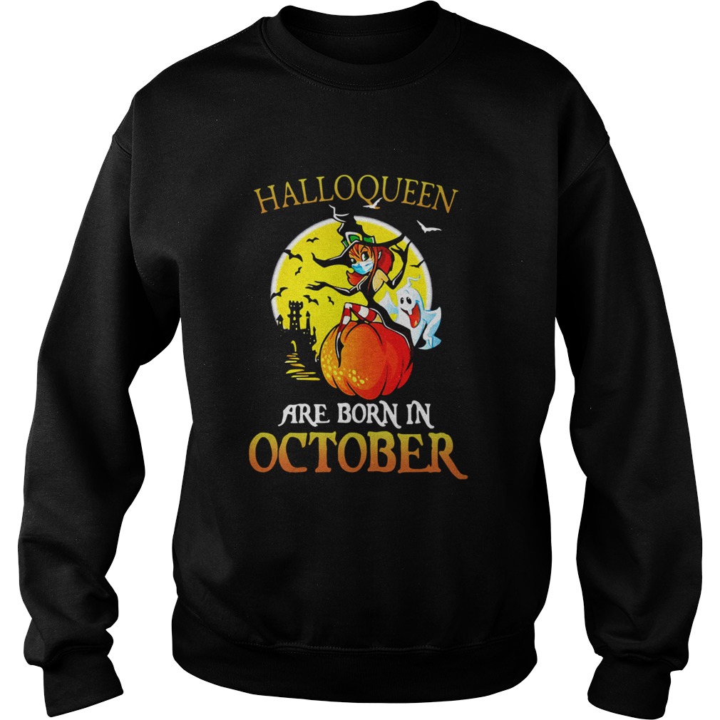 Witch Mask Are Born In October Halloween Sweatshirt