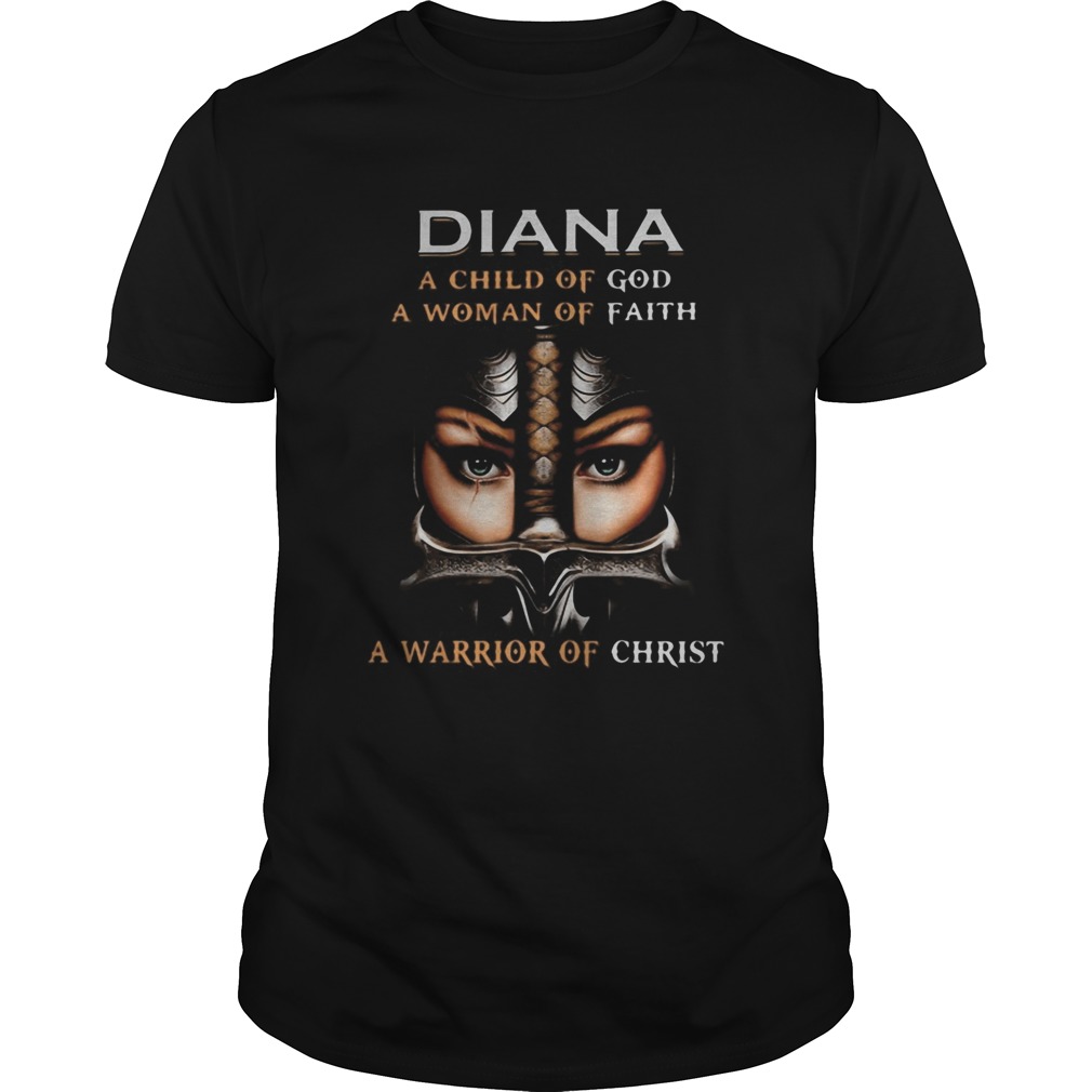 Woman warrior armor of god diana a child of god a woman of faith a warrior of christ shirt