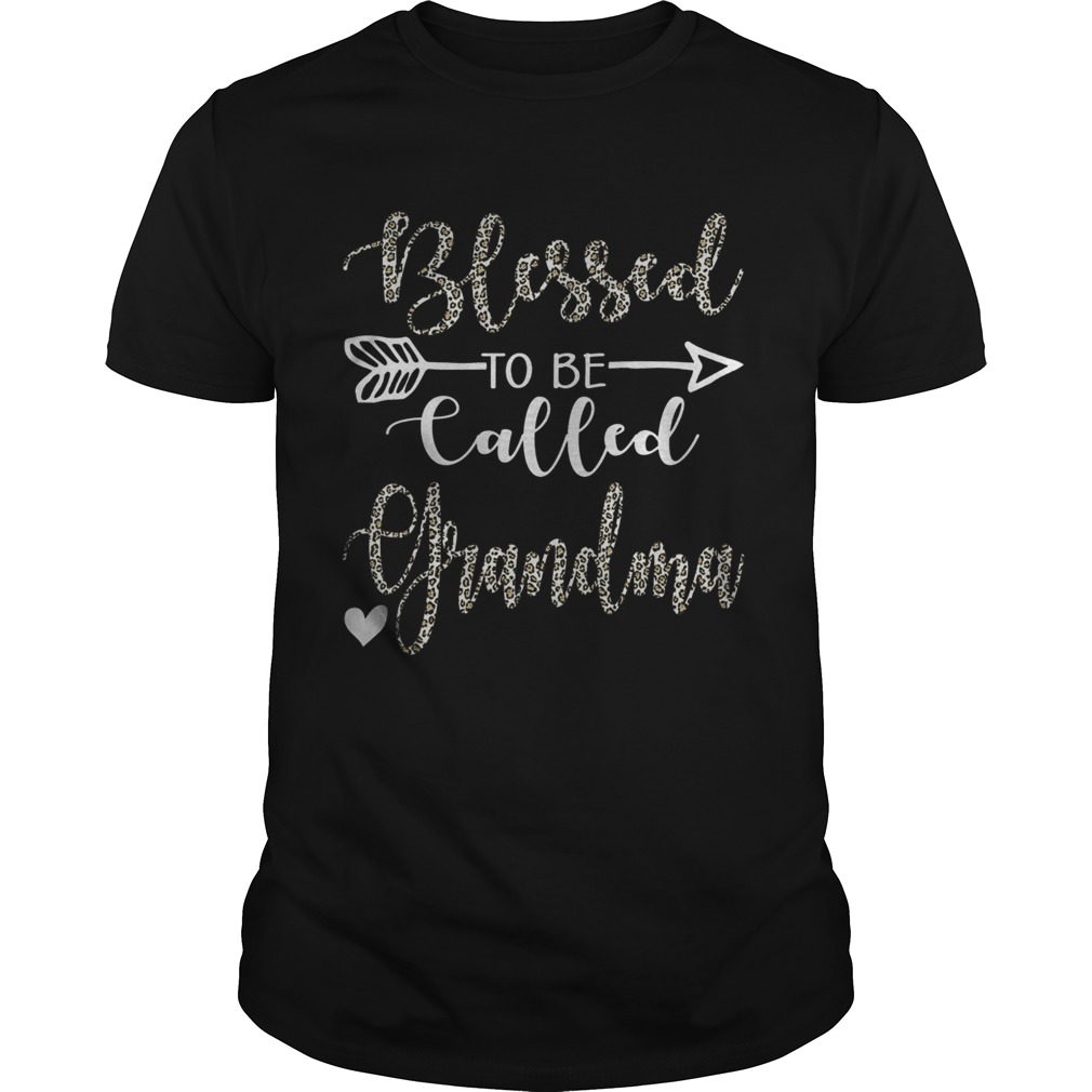 Womens Blessed To Be Called Grandma Leopard Gift shirt