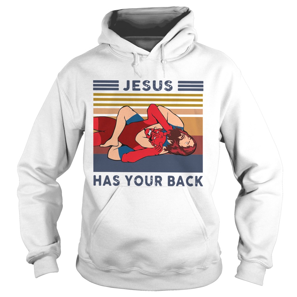 Wrestling Jesus Has Your Back Vintage Hoodie