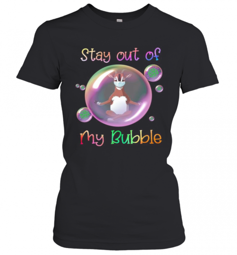 Yoga Goat Mask Stay Out Of My Bubble Covid 19 T-Shirt Classic Women's T-shirt