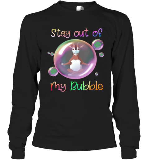 Yoga Goat Mask Stay Out Of My Bubble Covid 19 T-Shirt Long Sleeved T-shirt 