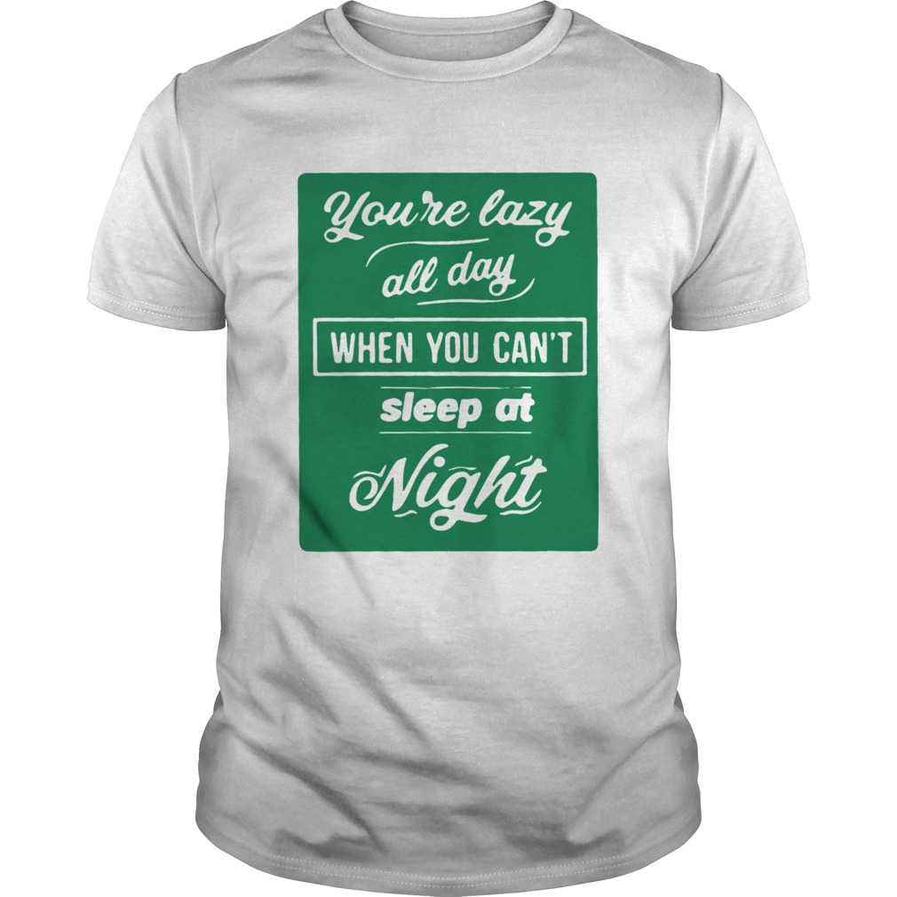 Youre Lazy All Day When You Cant Sleep At Night Mens Premium shirt