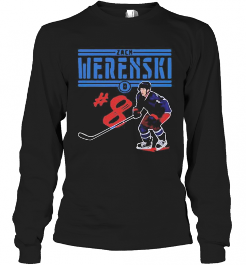 Zach Werenski 8 Columbus Hockey T-Shirt Long Sleeved T-shirt 
