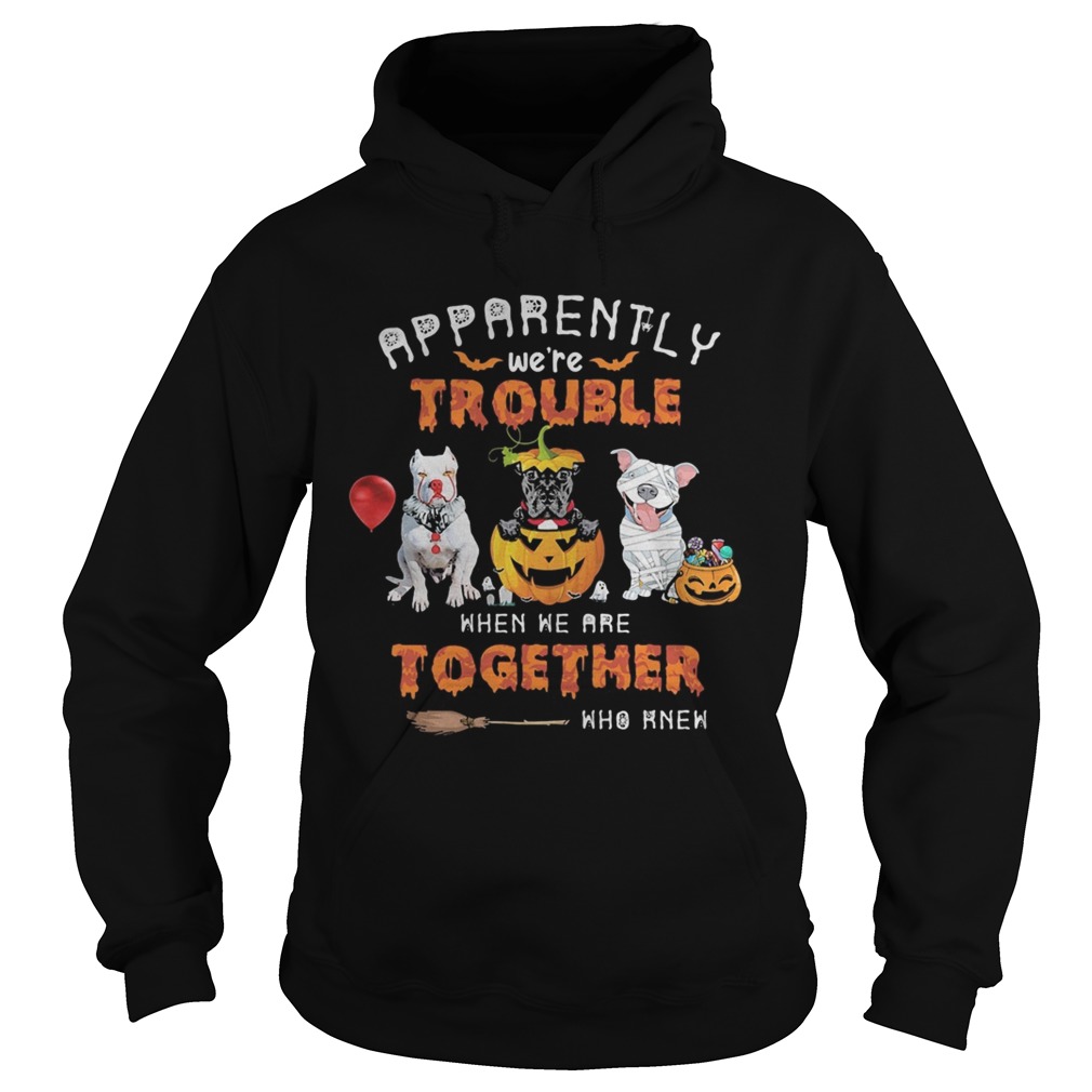 Apparently Were Trouble When We Are Together Who Knew Pitbull Halloween Hoodie
