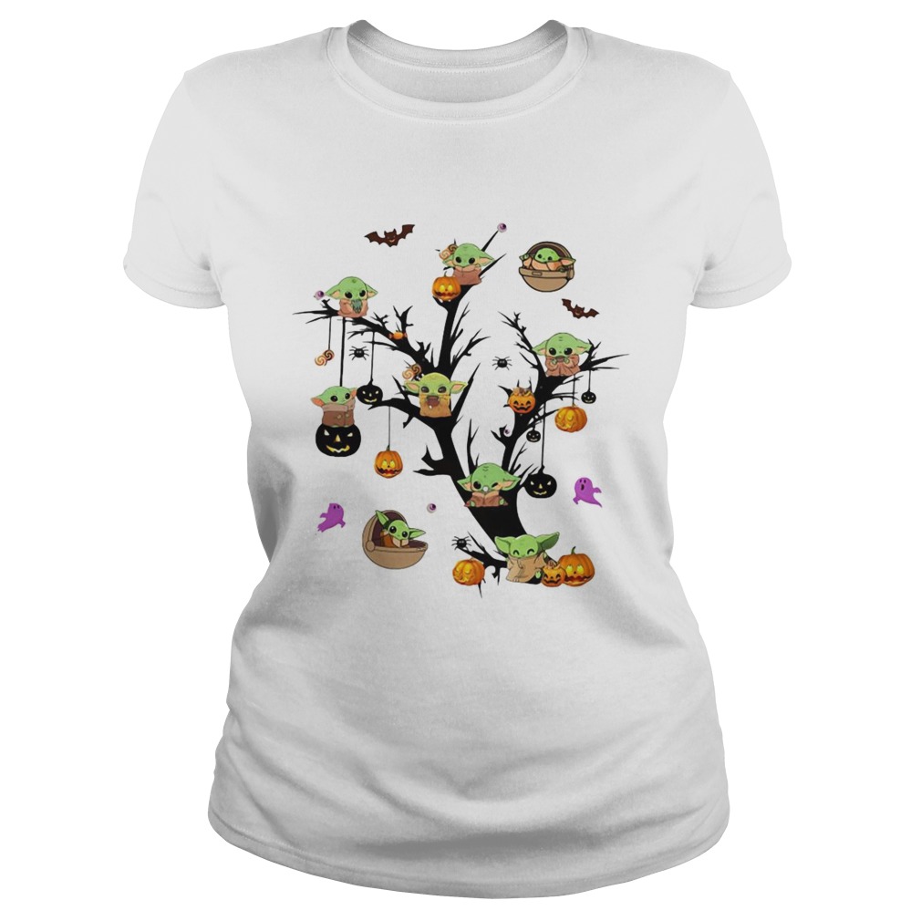 Baby Yoda And Pumpkin Tree Halloween Classic Ladies