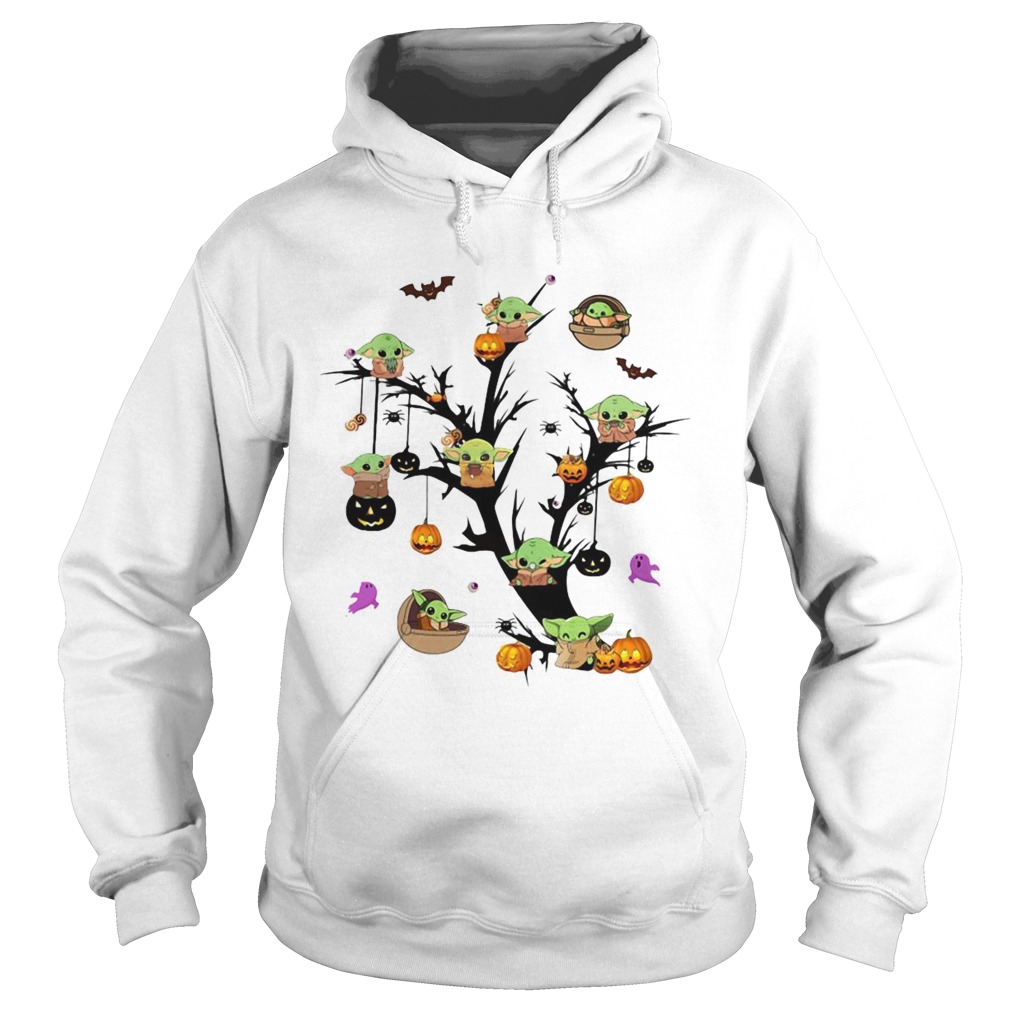 Baby Yoda And Pumpkin Tree Halloween Hoodie