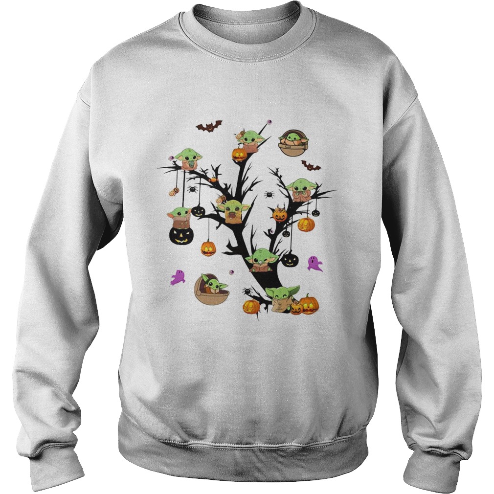 Baby Yoda And Pumpkin Tree Halloween Sweatshirt