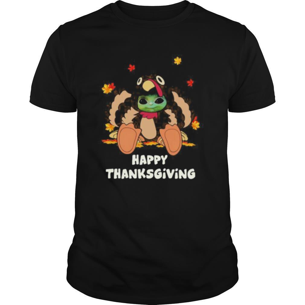 Baby yoda turkey happy thanksgiving shirt