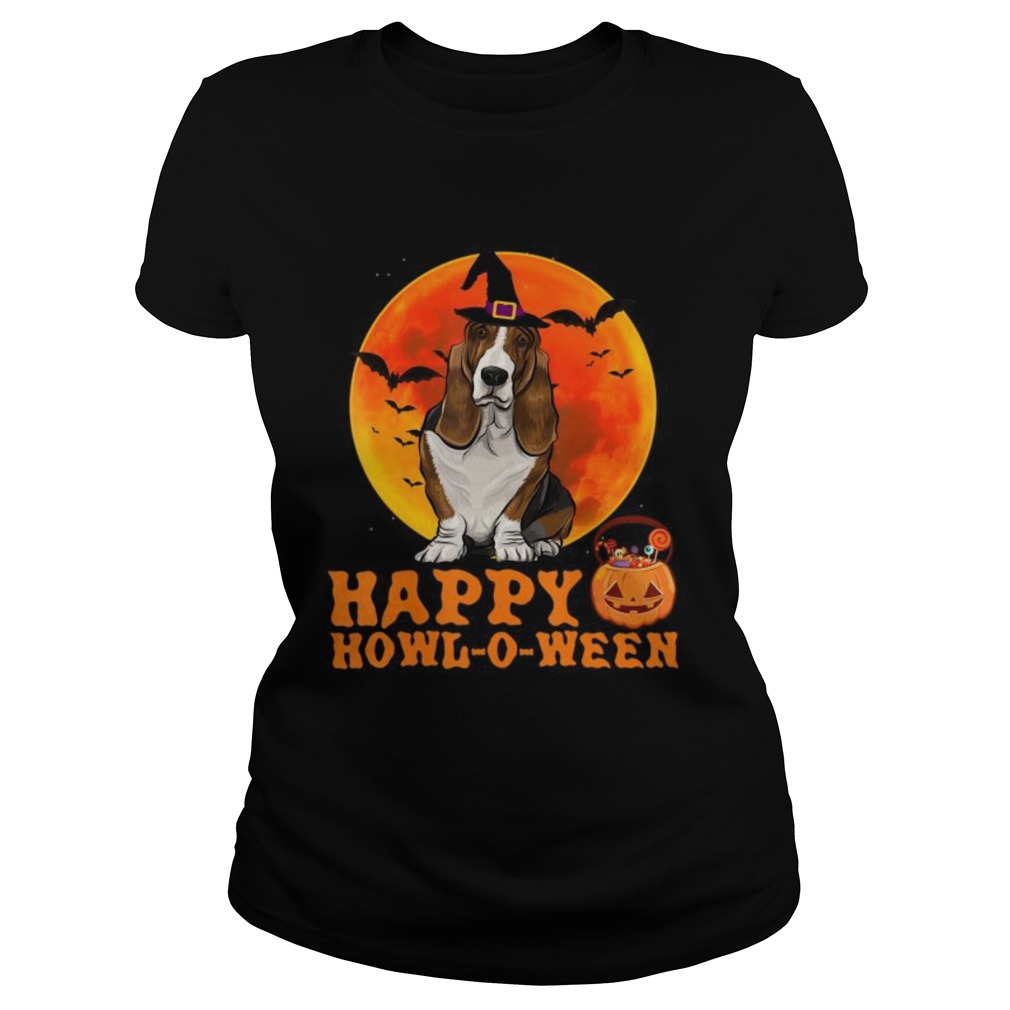 Basset Hound Dog Halloween Happy Howloween Classic Ladies