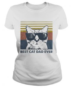 Best Cat Dad Ever with Sunglasses vintage retro  Classic Ladies