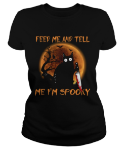 Black Cat Feed Me And Tell Me Im Spooky Halloween  Classic Ladies