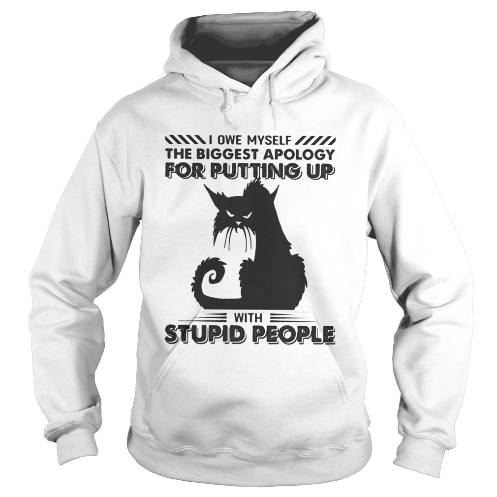 Black Cat I owe myself the biggest apology for putting up with stupid people Hoodie