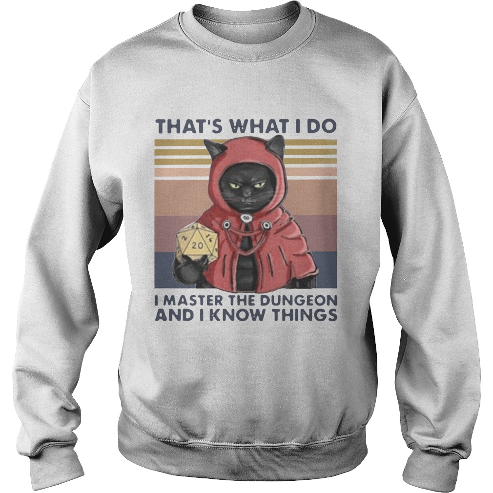 Black Cat Thats What I Do I Master The Dungeon And I Know Things Vintage Sweatshirt
