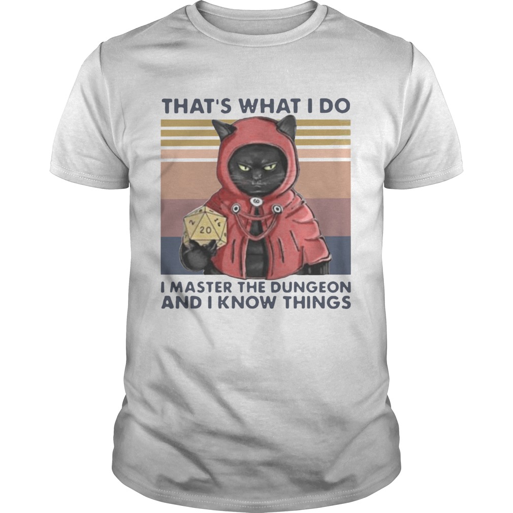 Black Cat Thats What I Do I Master The Dungeon And I Know Things Vintage shirt