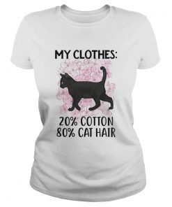 Black Cat and Cherry Blossom My clothes 20 cotton 80 cat hair  Classic Ladies