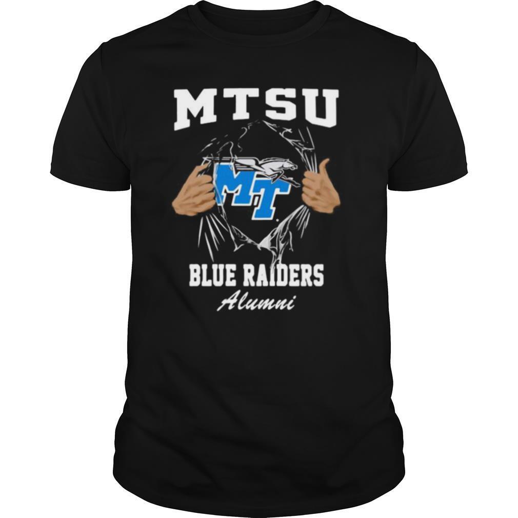 Blood inside mtsu blue raiders alumni shirt