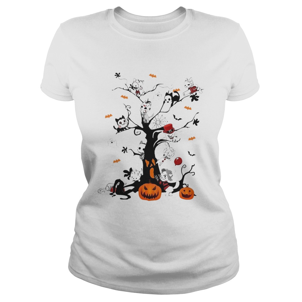 Cats Horror Kitties Tree Halloween Classic Ladies