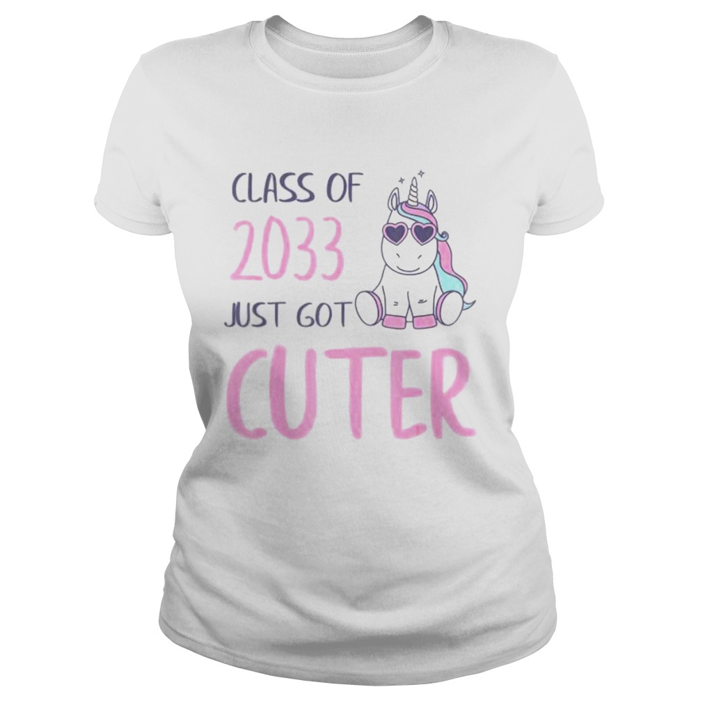 Class of 2033 Back to School Kindergarten Unicorn Classic Ladies