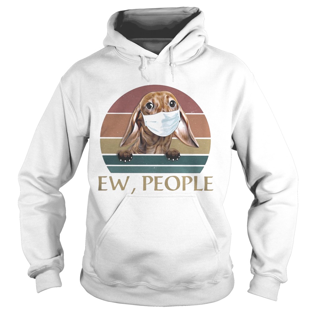 Dachshund face mask Ew People Vintage Retro Hoodie