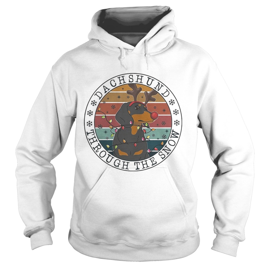 Dachshund through the snow vintage retro Hoodie