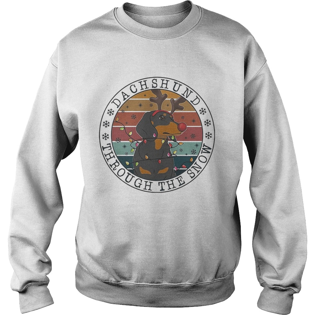 Dachshund through the snow vintage retro Sweatshirt