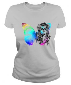 Day Of Dead Dia De Muertos Sugar Skull Dark Butterfly shirt
