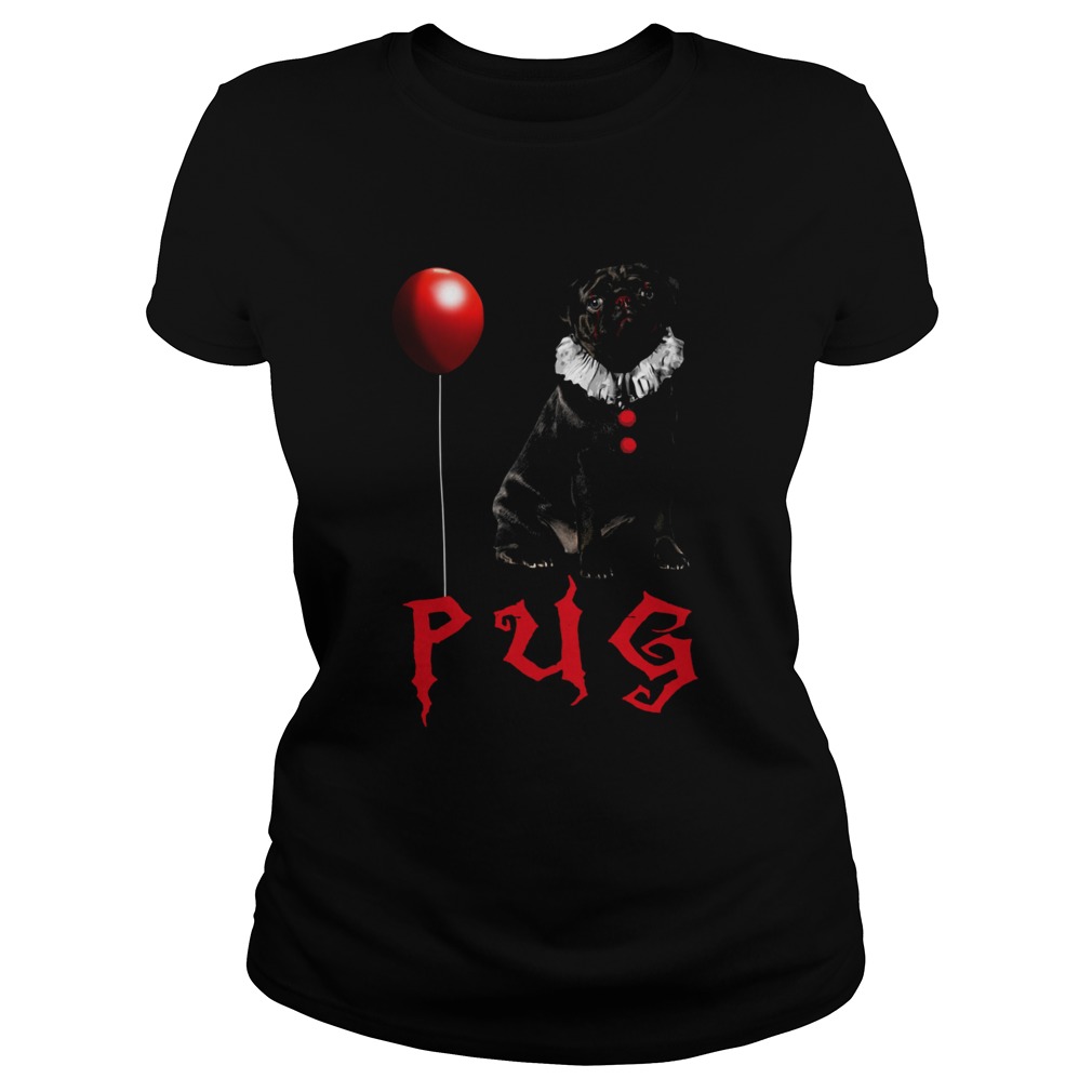 Dog Pug Clown Halloween Classic Ladies