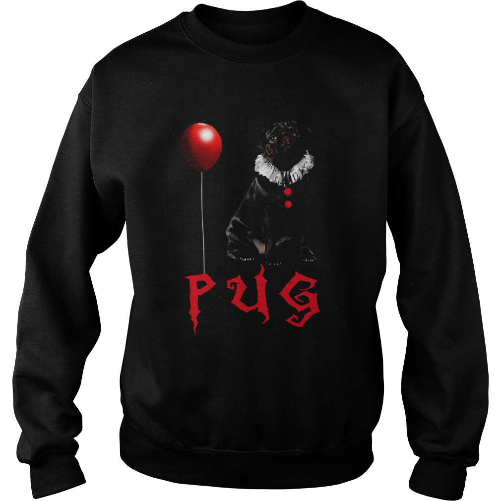 Dog Pug Clown Halloween Sweatshirt