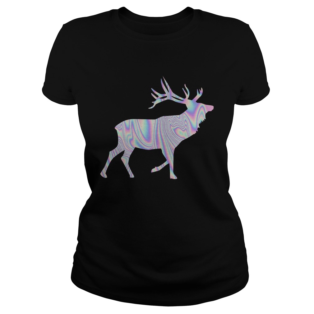 Elkaholic American Bull Elk Hunting Hunters Hologram Classic Ladies