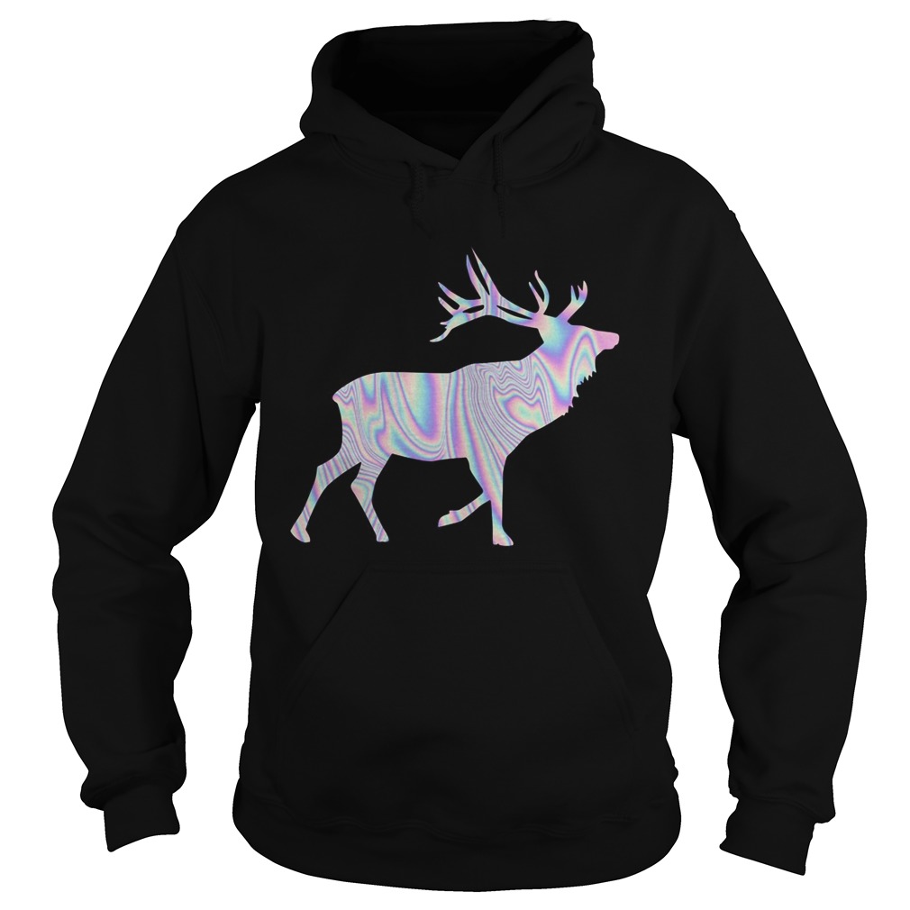 Elkaholic American Bull Elk Hunting Hunters Hologram Hoodie