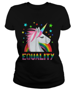 Equality Rainbow Flag Unicorn LGBT Gay Pride  Classic Ladies