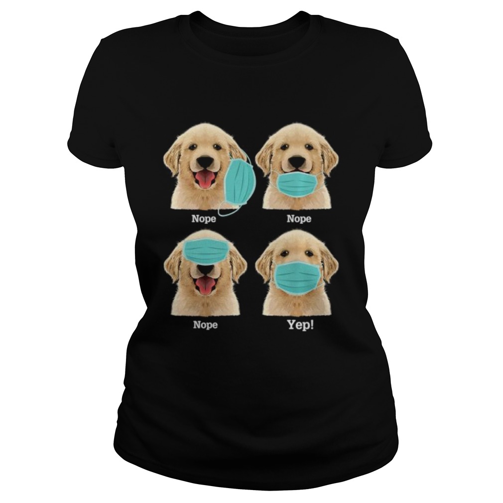 Funny Golden retriever Dog How To Wear Mask Premium Classic Ladies
